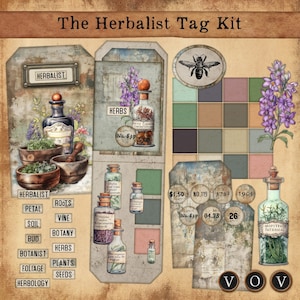 The Herbalist Tag Kit  for your junk journals.