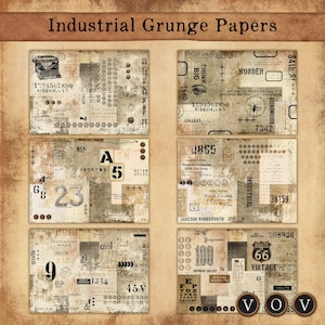 Industrial Grunge Background Pages, Printable Papers, Junk Journaling, Vintage Grunge Pages, Vintage Grunge Digital Download, Junk Journals