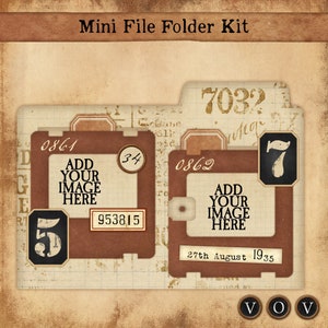 Mini File Folder  Kit for your Junk Journals and other Craft Projects