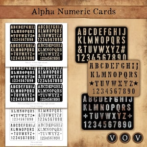 Carte alfanumeriche, carte vintage, 4,82x3,38 pollici