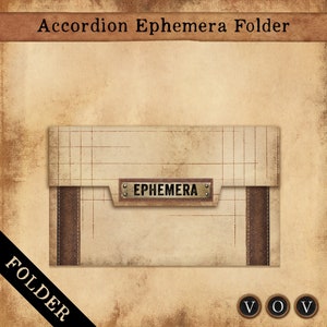 Accordion Ephemera Folder, Ephemera Storage, Printable Storage Folder for Junk Journals