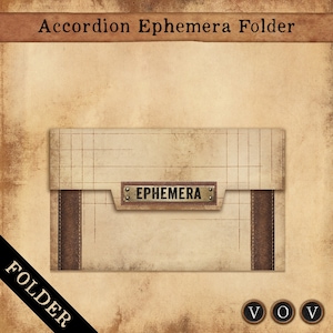 Accordion Ephemera Folder, Ephemera Storage, Printable Storage Folder for Junk Journals