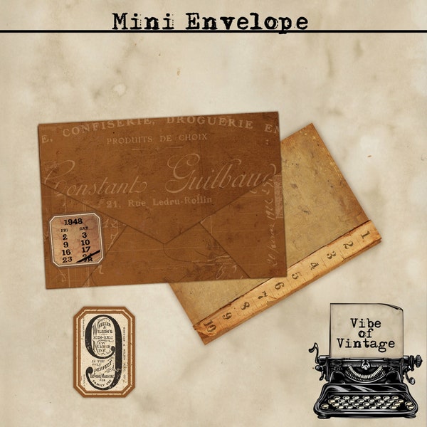 Printable Vintage envelope Kit ( Bonus Ephemera)