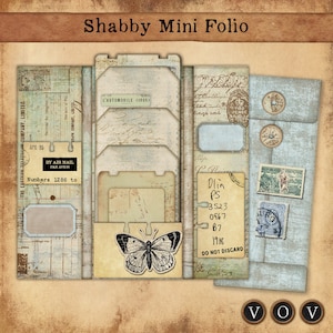 Mini Folio en mal estado. Folio Shabby, Folio Rústico, Mini Folio