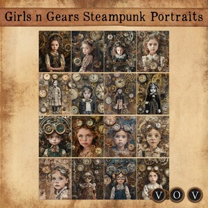 Cartões de diário Girls N Gear, Steampunk, cartões de diário vintage 2,81 x 3,59 polegadas