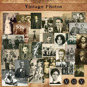 Vintage foto's, afdrukbare foto's, portretten, antieke portretten