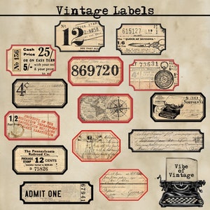 Vintage Labels, Vintage Decorative Labels, Printable Vintage Labels