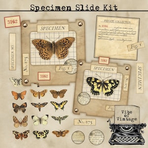 Printable Specimen Slide Kit for junk journals. (READY TO USE)