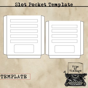 Printable Slot Pocket template for junk journals. Set of 2