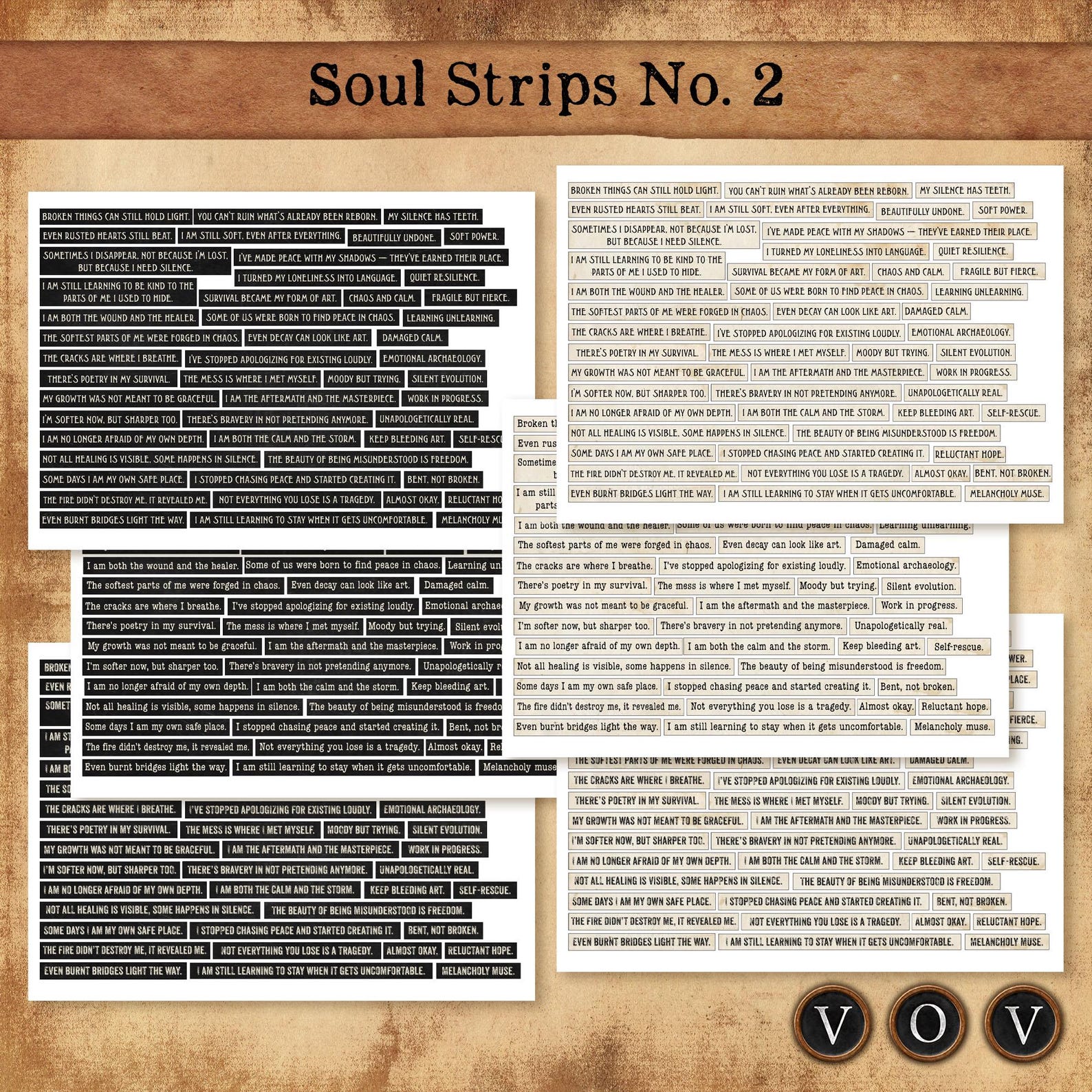 Soul Labels Soul Strips No. 2 Quote Labels | Vintage Quote Strips | Junk Journal ...