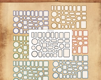 Vintage Etiketten Set zum Ausdrucken: Retro Ephemera für Junk Journals (PNG + JPEG)