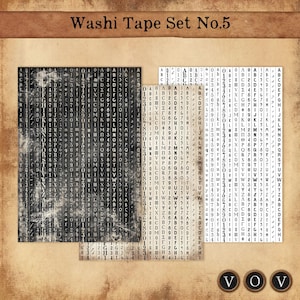 Washi-tape set nr. 5, vintage washitape, afdrukbare washitape, ongewenste logboekversieringen