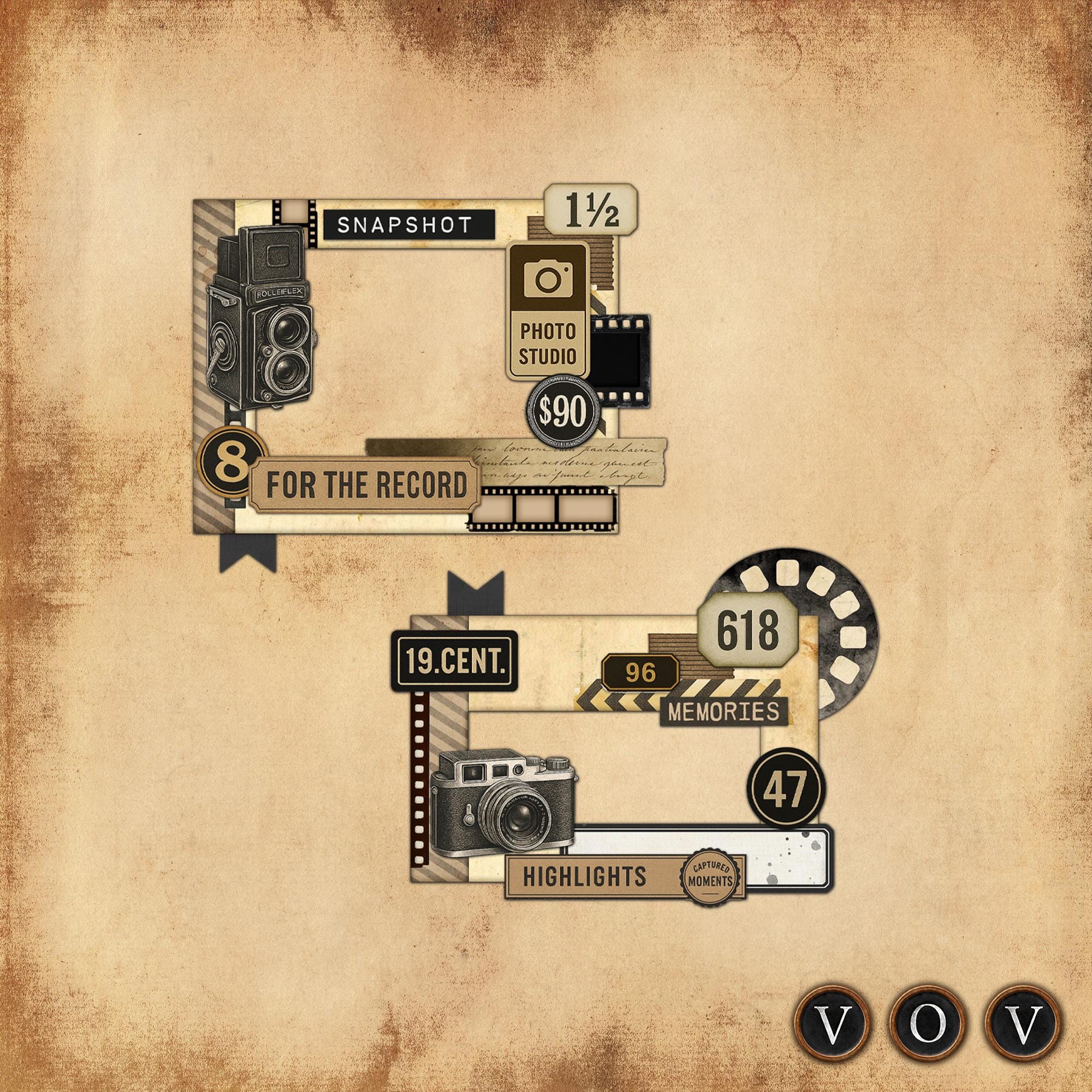 Vintage Ephemera Frames: Junk Journal Printable Kit (A4, PDF Download ...