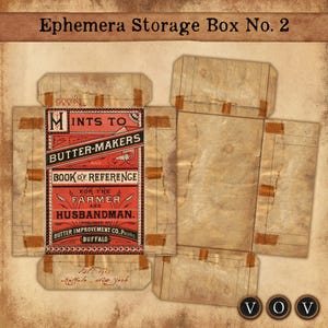 Druckbare Ephemera Aufbewahrungsbox: Vintage Journal Box (A4 PDF)