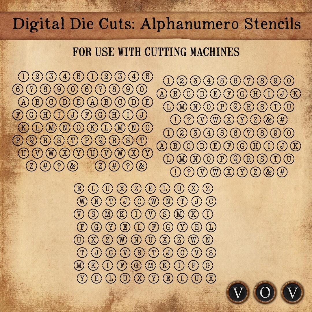 Digital Die Cut: Alphanumero Stencils | Cutting Machine Alphabet Pngs ...
