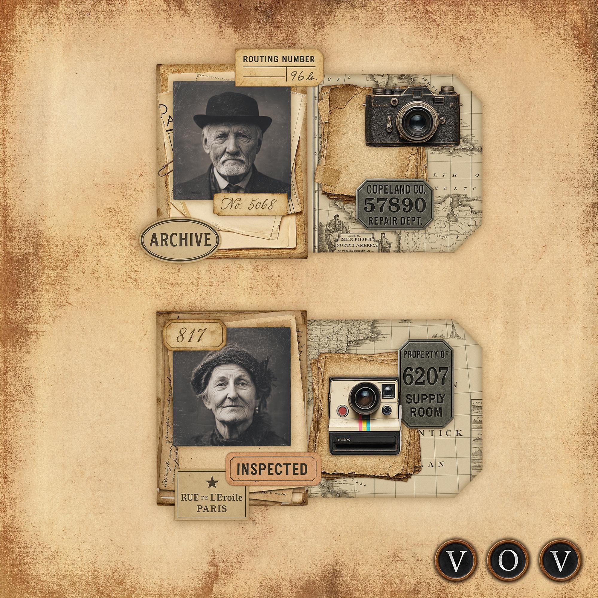 Vintage Frame Kit: Printable Junk Journal Ephemera (PDF & JPEG A4 Size ...