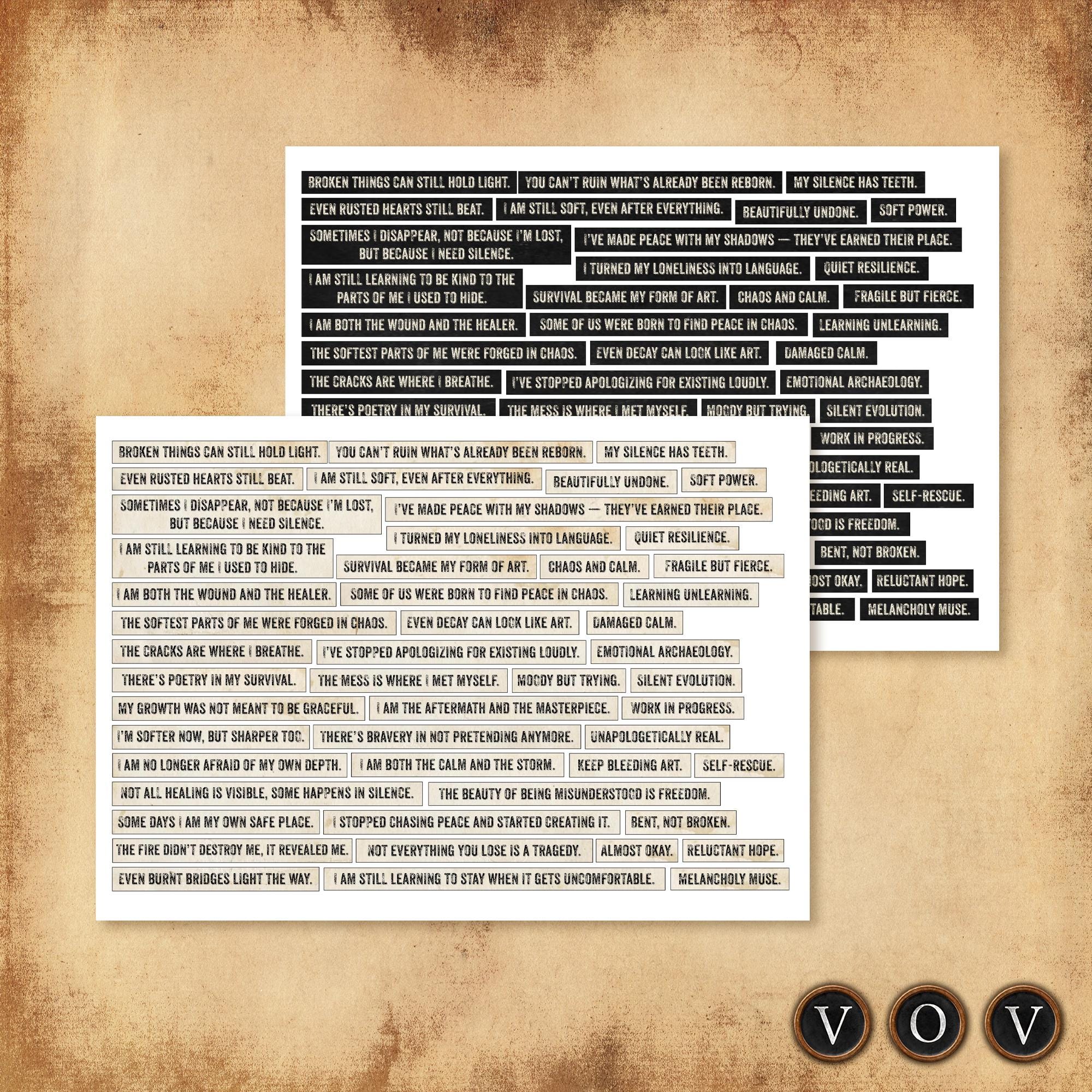Soul Labels Soul Strips No. 2 Quote Labels | Vintage Junk Journal Ephemera Phrases ...
