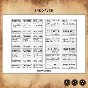 Vintage Field Notes Labels: Printable Ephemera Kit (digital Download ...