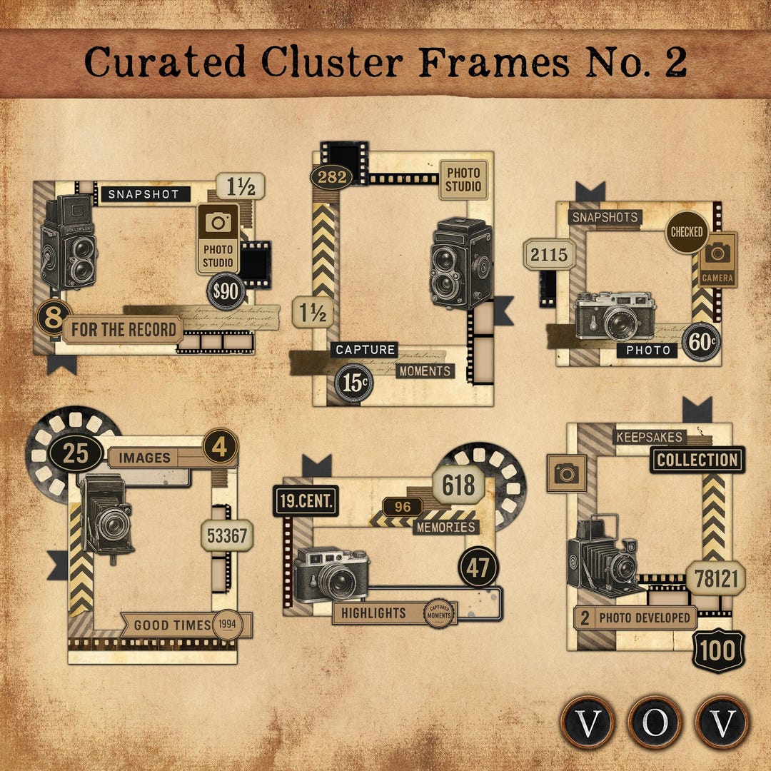 Vintage Ephemera Frames: Junk Journal Printable Kit (A4, PDF Download ...