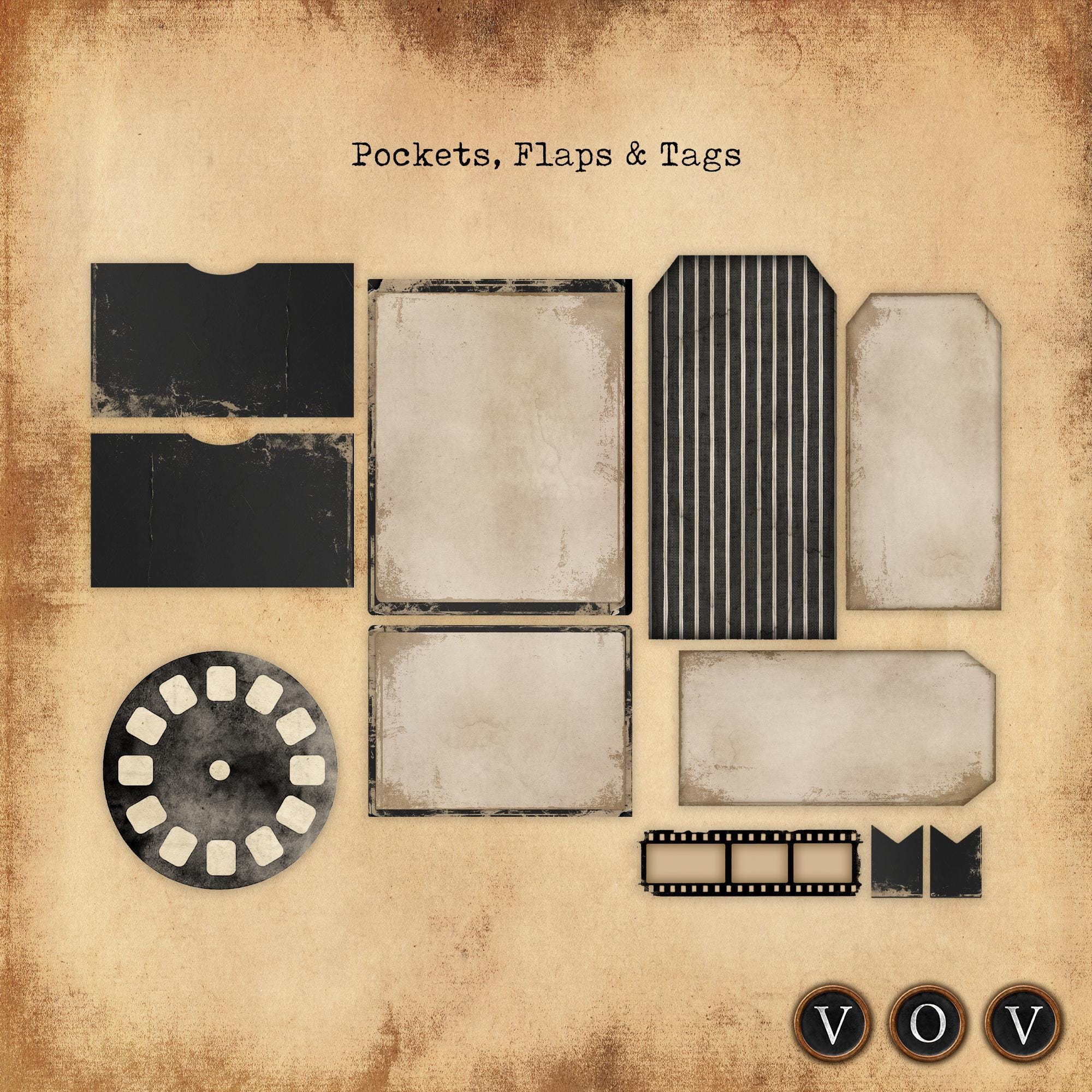 Neutral Grunge Kit No. 5: Tri-fold Folio Kit Printable Junk Journal ...