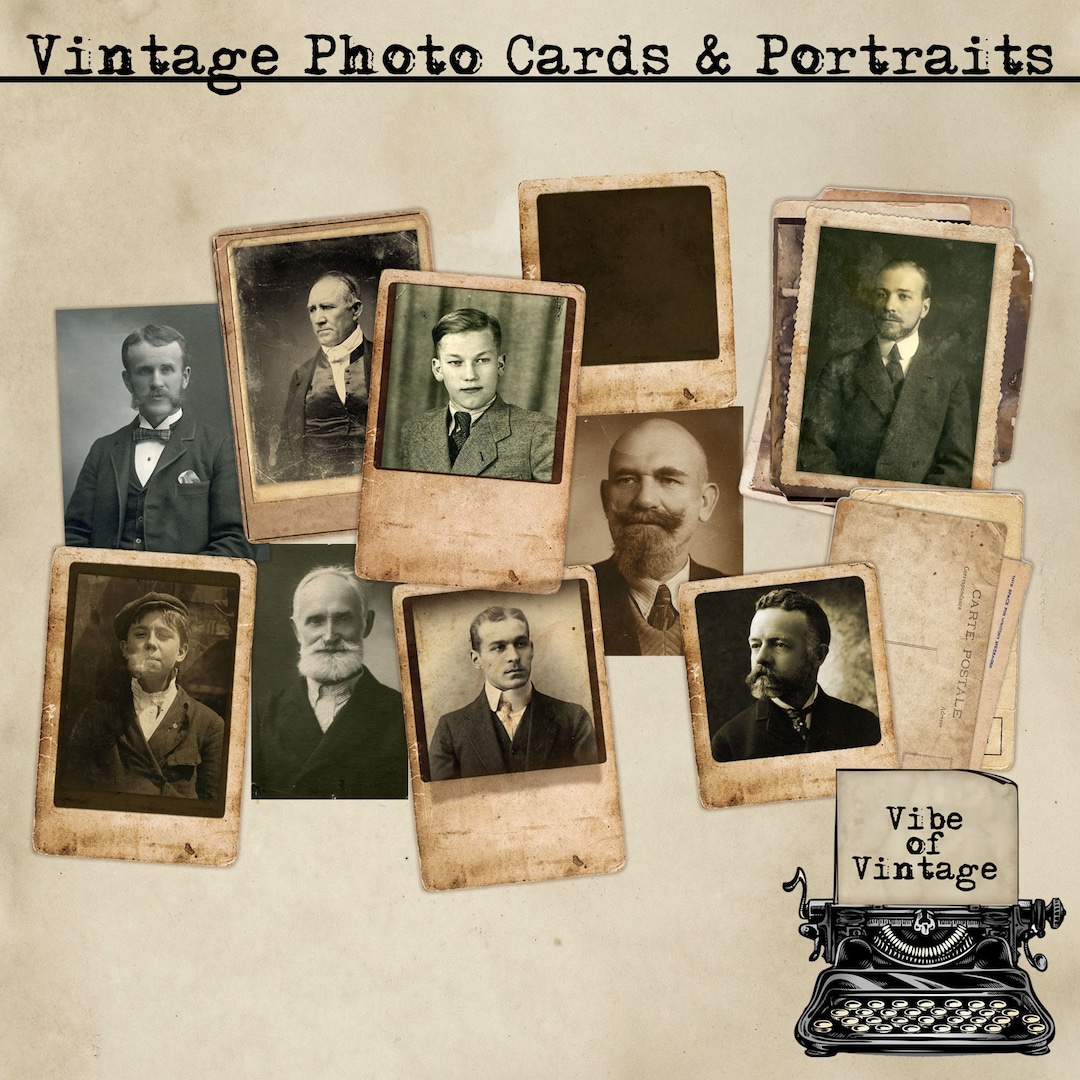 Printable Vintage Portraits and Photo Cards, Vintage Photos and Photo Cards for Junk Journals ...