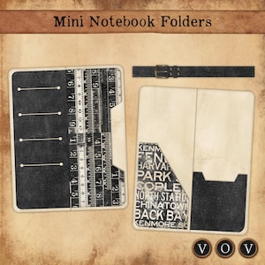 Mini-mappkit för anteckningsböcker – utskrivbara vintage-mappar, kuvert, fickor, etiketter och småsaker | Junk Journal Supply