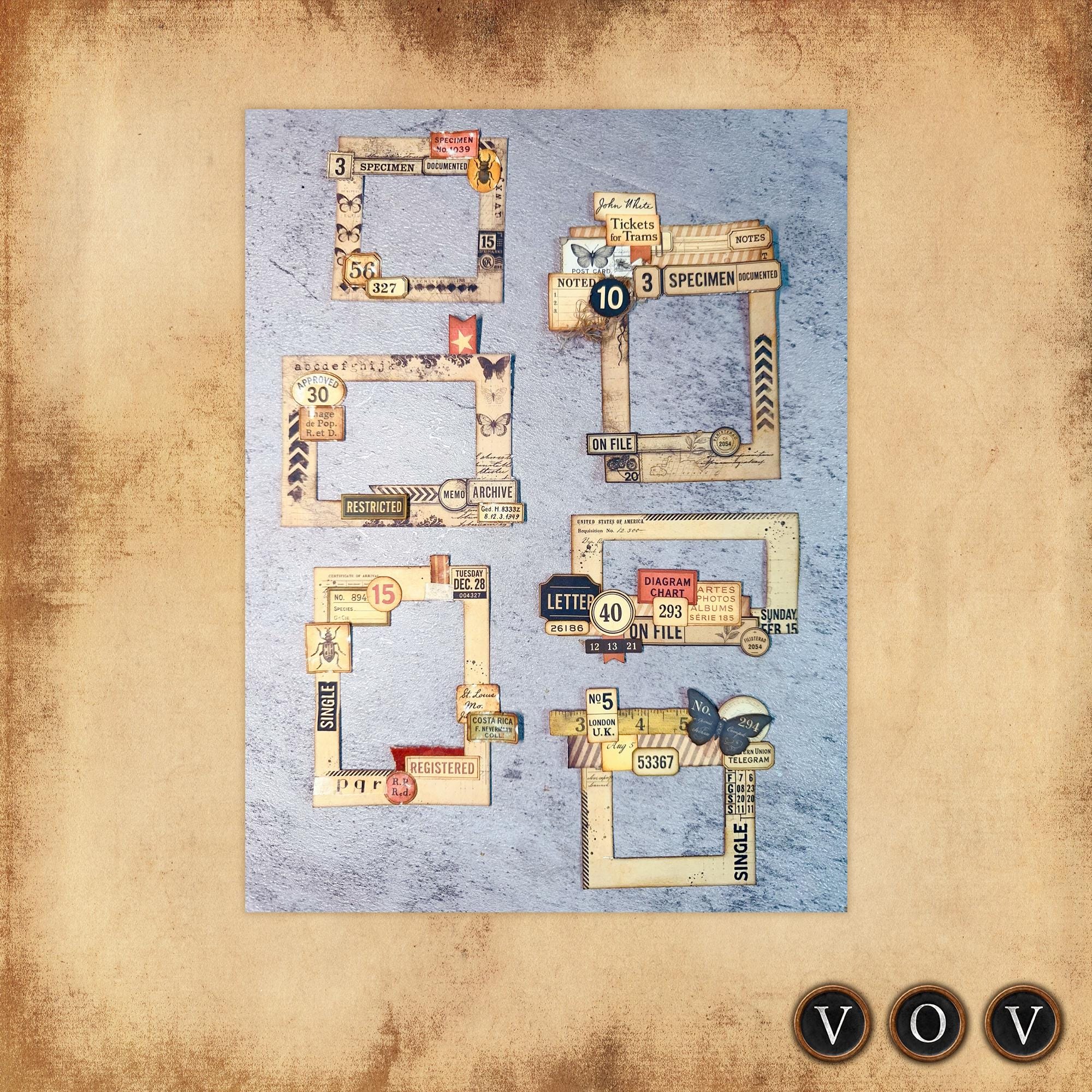 Vintage Ephemera Frames: Printable Junk Journal Embellishments (digital ...