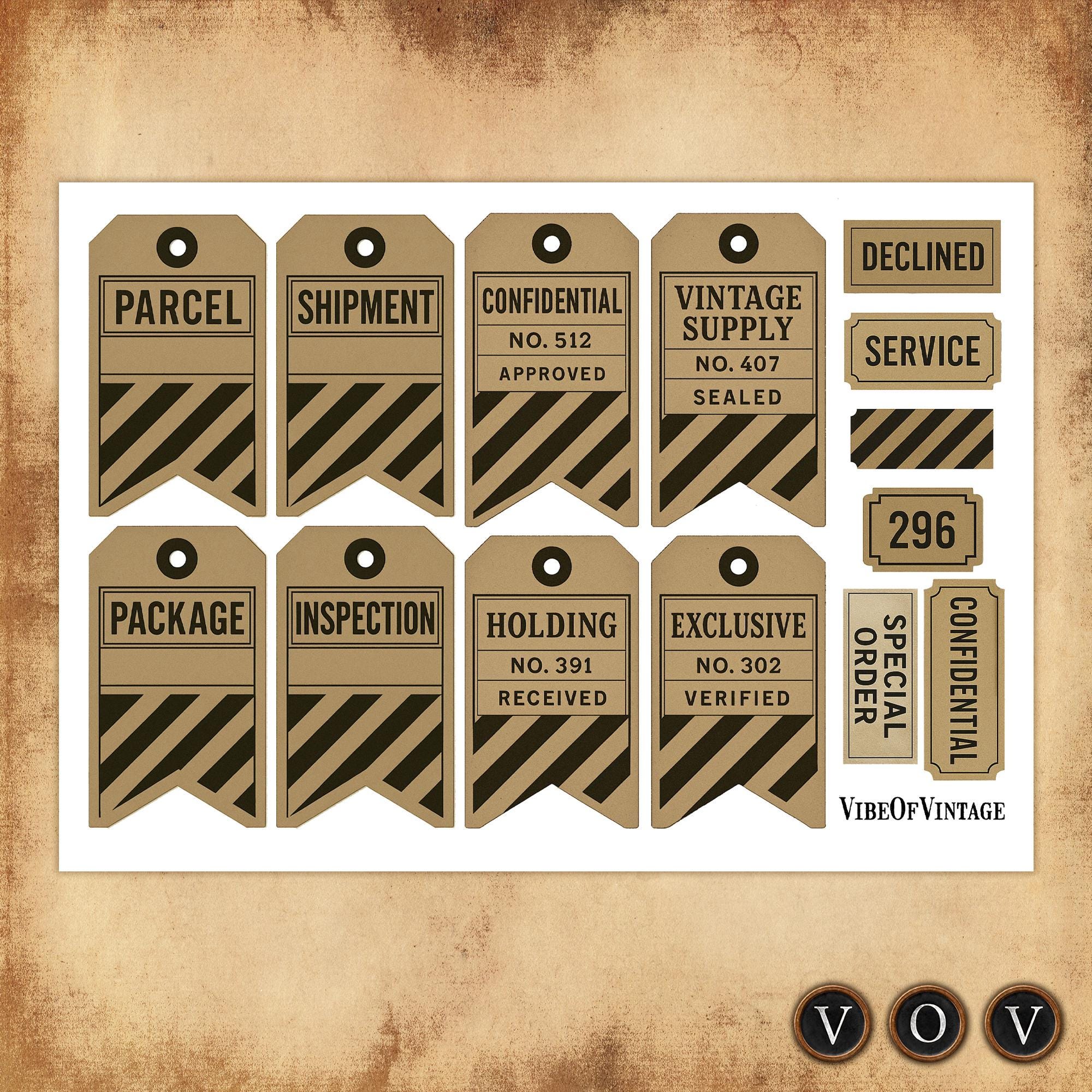 Vintage Supply & Dispatch Tags: Junk Journal Ephemera (digital Download ...