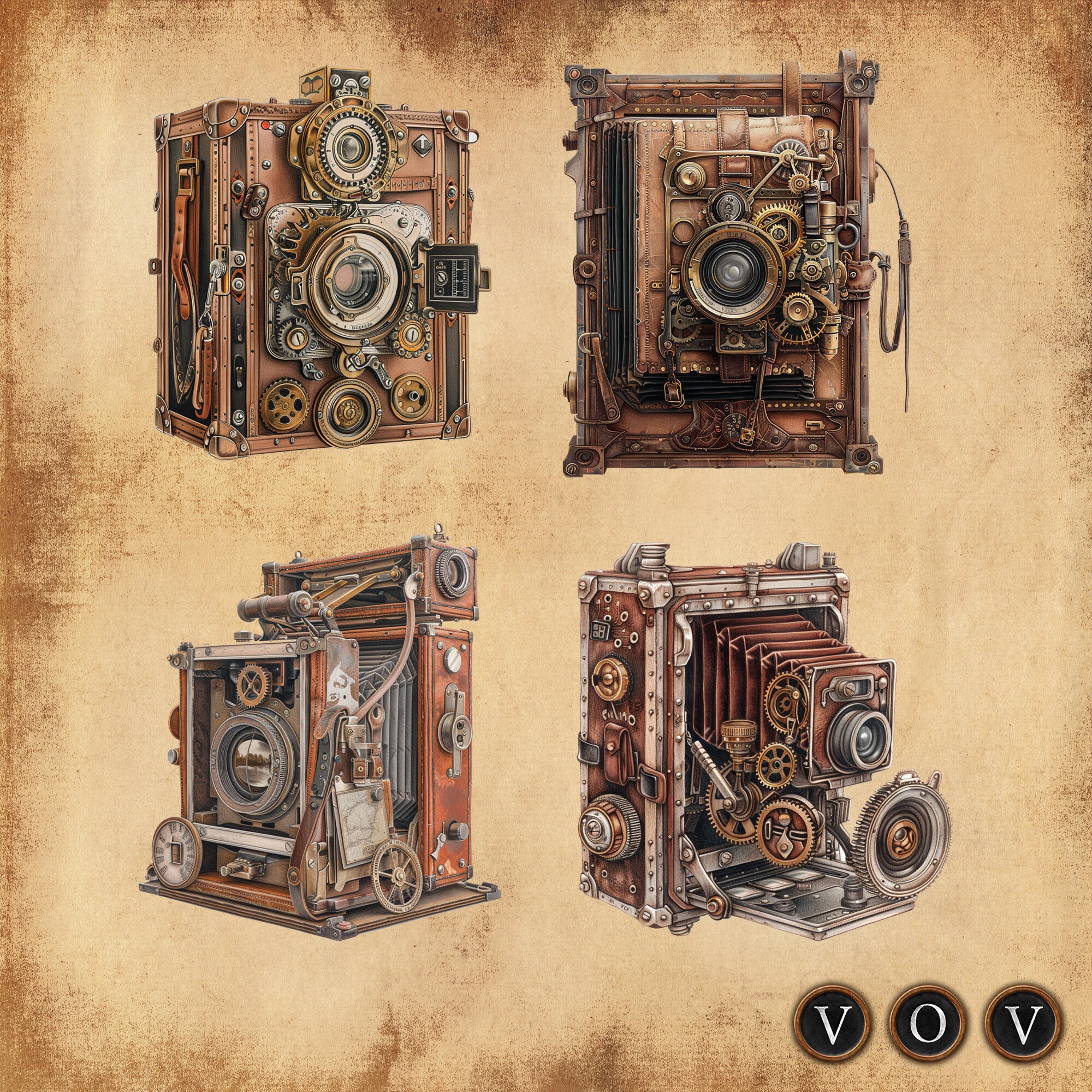 Vintage Cameras, Fussy Cut, Steampunk, Camera Illustrations, Retro ...