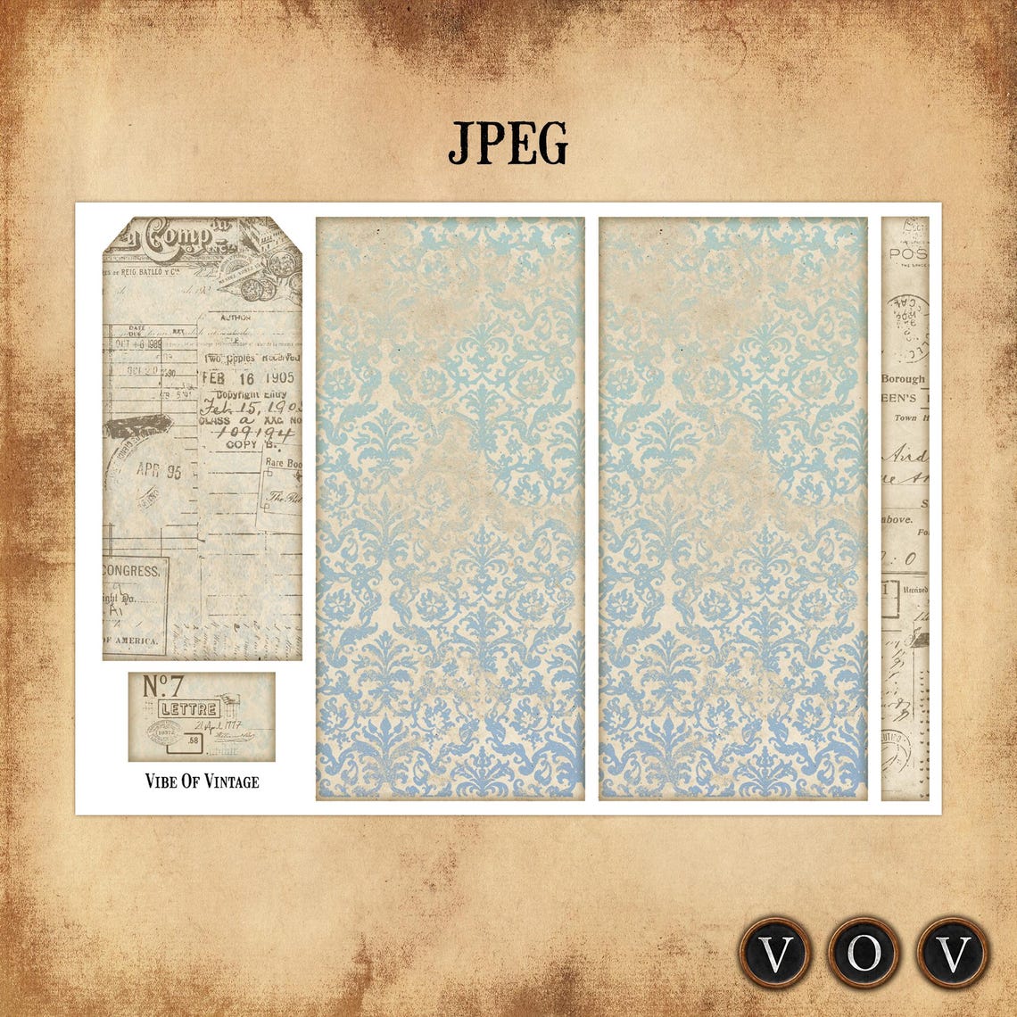 Sliding Tags Shabby Blue Slide Tag, Junk Journaling Tags, Ephemera Tags for Junk ...