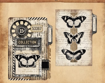Neutral Grunge Kit No. 4 Printable Pockets, Envelopes, Slides, Tags, Washi & Backgrounds