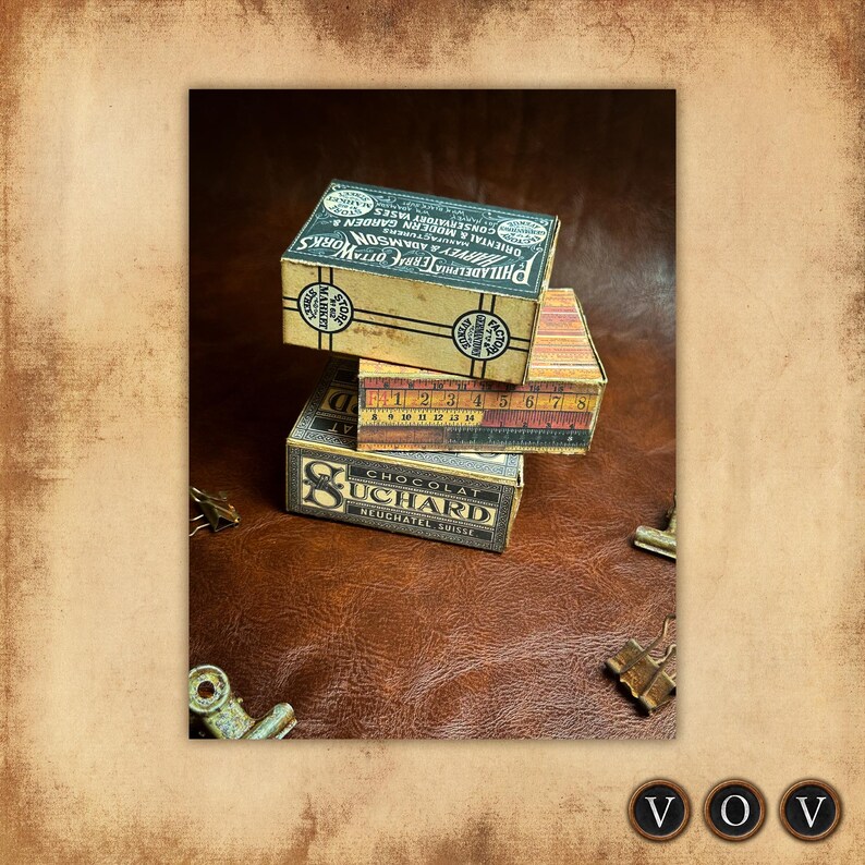 Vintage Mini Matchboxes, Ephemera, Ephemera Storage, Printable Boxes ...