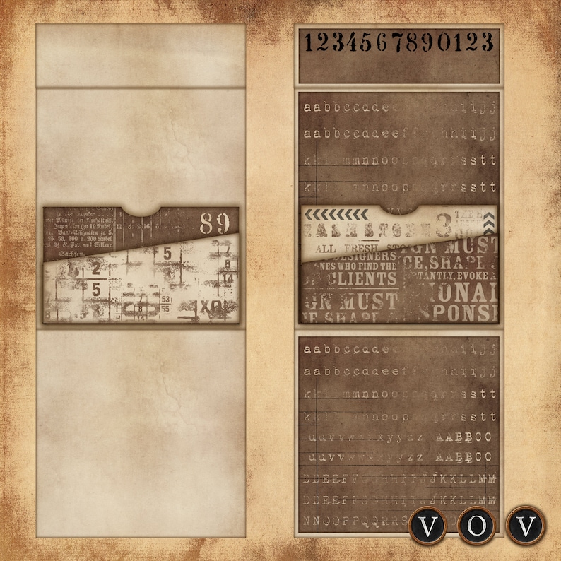 Vintage Pocket Folder, Ephemera Storage Folder, Mini Folder, Printable ...