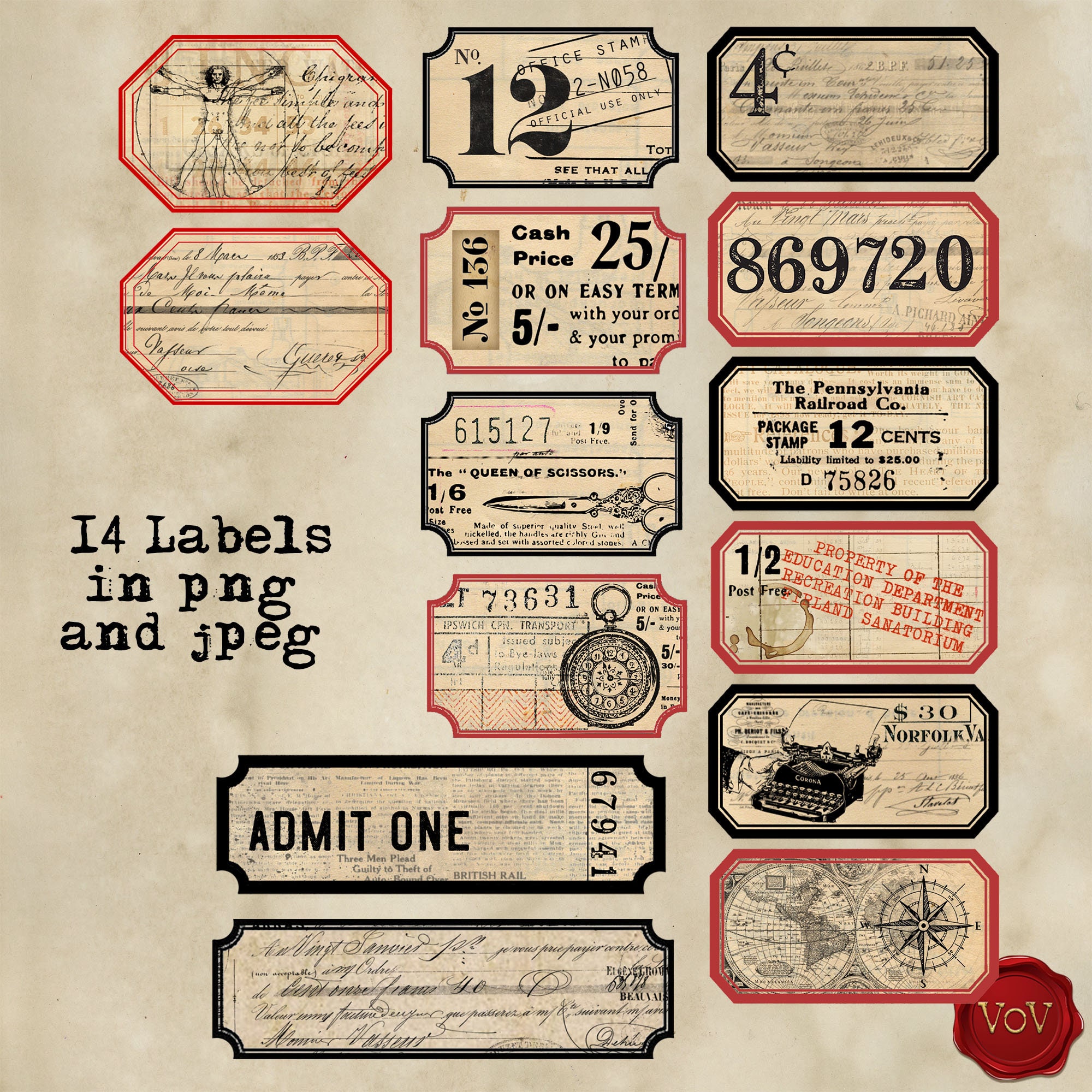 Vintage Labels Vintage Decorative Labels Printable Vintage Etsy