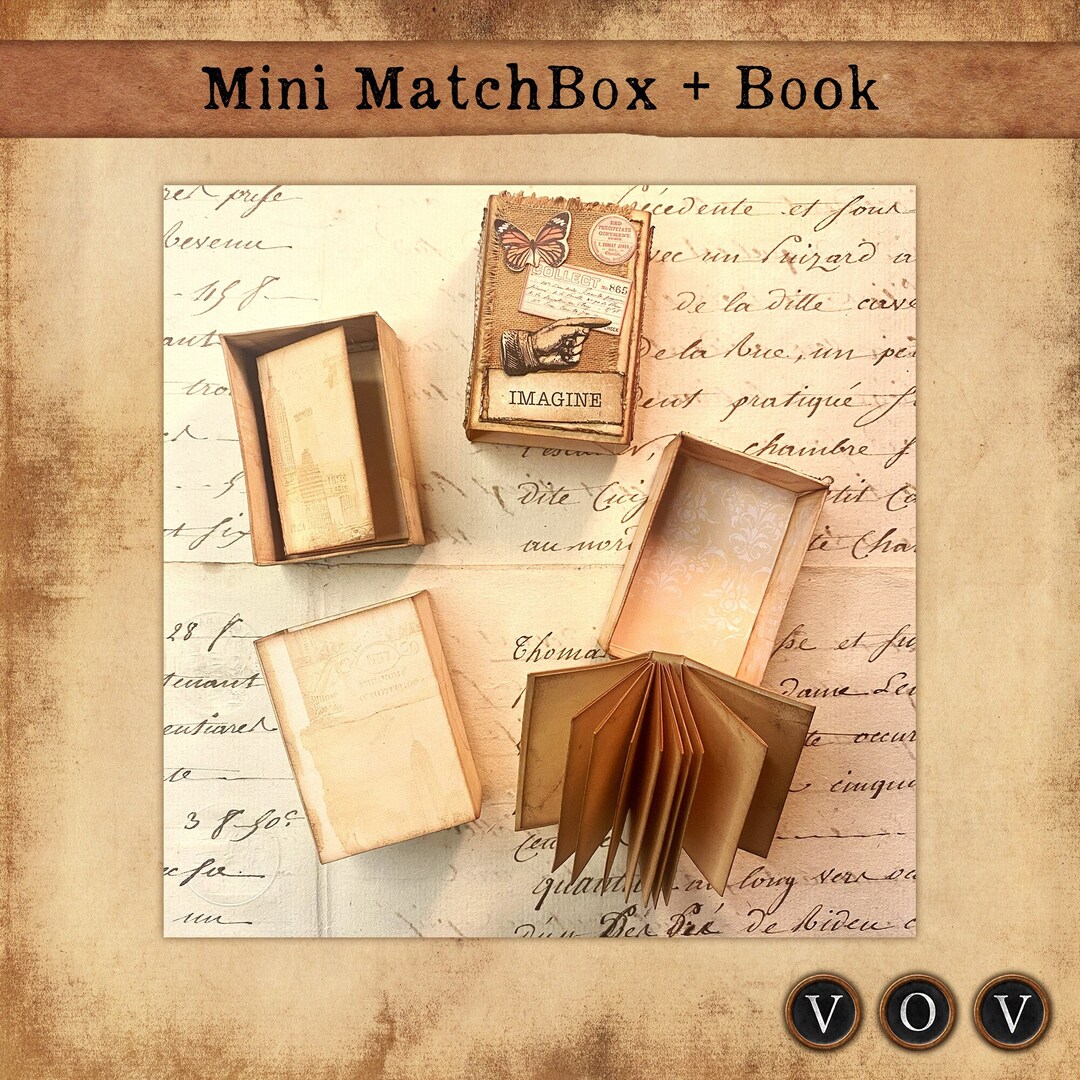 Mini Matchbox Book, Mini Storage, Printable Boxes, Printable Matchboxes