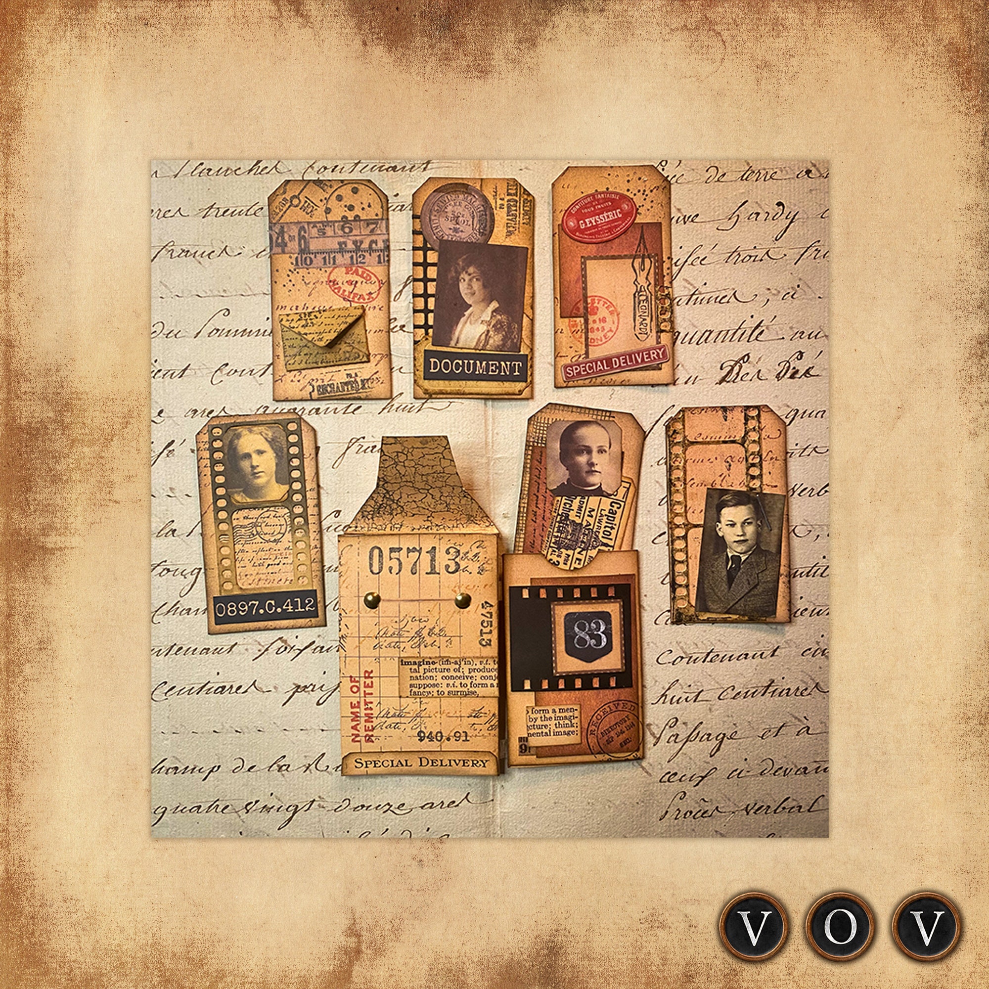 Mini Envelope+pocket+tag Kit With Embellishments for Junk Journals ...