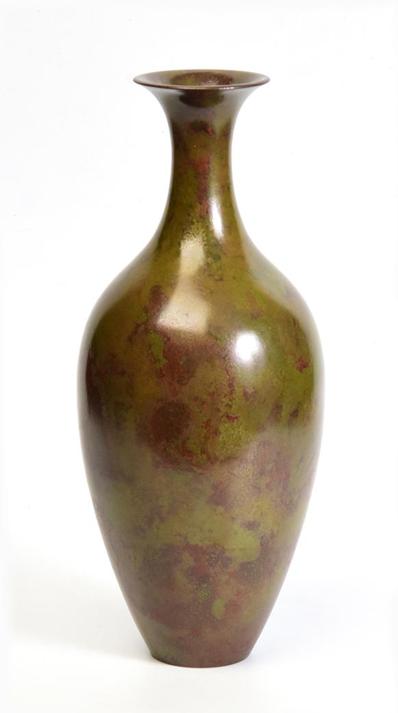 20 世紀初頭、昭和、日本の青銅製花瓶、作者サイン入り - Etsy 日本