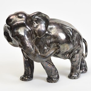 20th Century, Showa, Japanese Metal Animal Elephant with Artist Sign