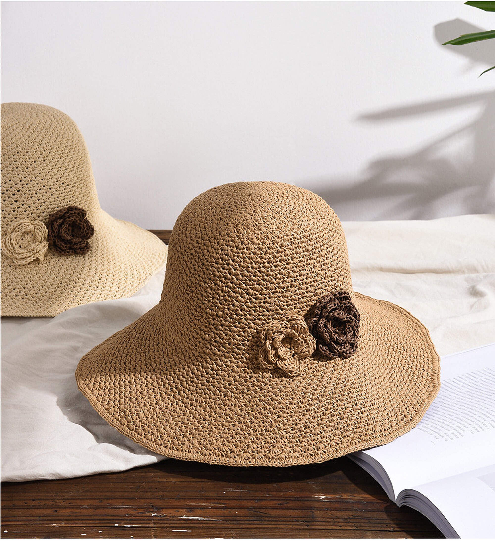 Straw wide brim sun hat ladies beach hat | Etsy