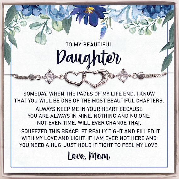 To My Beautiful Daughter Gift | Daughter Gift from Mom | Gift for Her | Infinity Heart Bracelet | Graduation Birthday Christmas Gifts