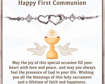 First Holy Communion Gift. Baptism Gifts. First Communion Bracelet for Girls. 1st Confirmation Gift for Daughter, Niece, Granddaughter.