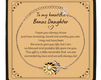 To Bonus Daughter Gift. I&#39;m Grateful Life Gave Me You. Bonus Daughter Bracelet. Bracelet For Daughter From Mom. Birthday Graduation
