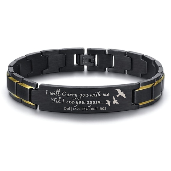 Personalized Gift, I Will Carry You with Me Bracelet, Loss of Loved One. Loss of Family. Gift for Funeral. Sympathy gift. Bereavement gift.