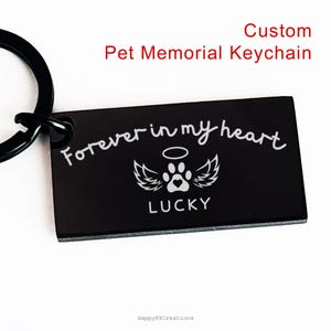 Custom Pet Remembrance Keychain, Personalized Pet Loss Gifts Memorial Keychain, Dog Memorial Gifts, Loss of Dog Cat Pet in loving memory