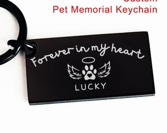 Custom Pet Remembrance Keychain, Personalized Pet Loss Gifts Memorial Keychain, Dog Memorial Gifts, Loss of Dog Cat Pet in loving memory