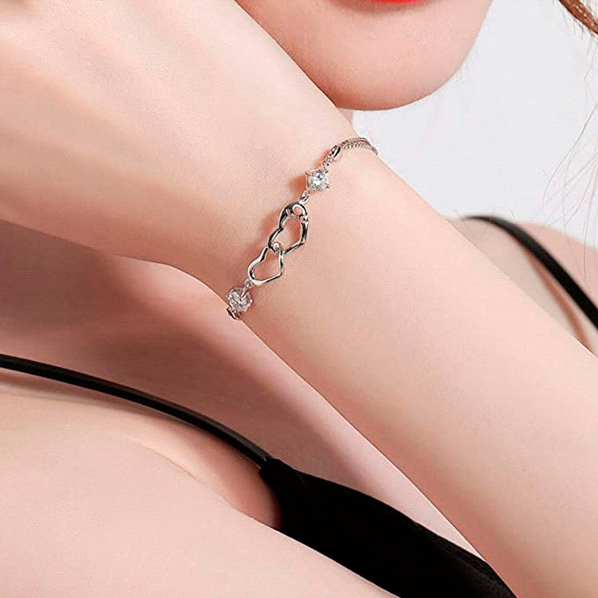 925 Sterling Silver Heart Charm For Sister – Love You Pendant With Cubic Zirconia – Christmas Gift