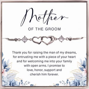 Mutter des Bräutigams Geschenk von der Braut. Schwiegermutter Hochzeit Geschenk. Geschenk der Brauteltern. Hochzeitsgeschenk, Muttertagsgeschenk. Mutter Armband