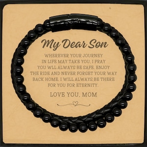 Son Gift, Gift For My Dear Son, I&#39;ll Be There For You Beads Stone Bracelets. Bracelet For Men, Christmas Gift, Birthday Gift For Him