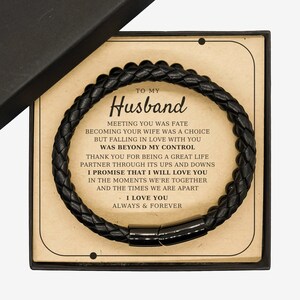 Husband Gift, I Love You. Valentines Day Gift for Him, Husband Anniversary Gift. Husband Beads Leather Wrap Bracelet. Birthday Gift For Him.