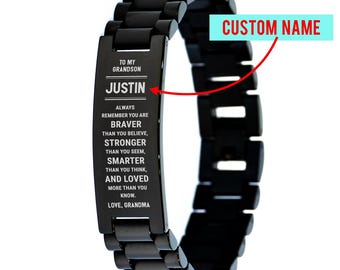 Bracciale Per Nipote Con Incisione Ispirazionale - Acciaio Inox, Regalo Compleanno/Laurea - 3